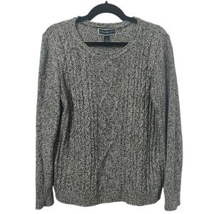 KAREN SCOTT Heathered Gray Cable Knit Sweater Size M